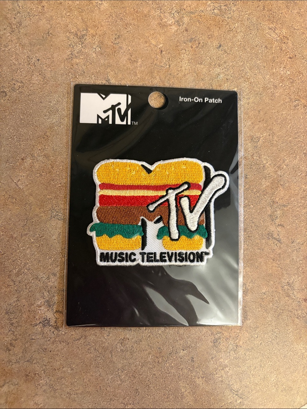 MTV Burger-Stripe Logo Patch. NBWT
